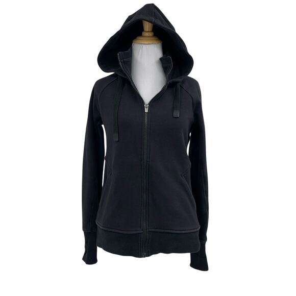 Athleta Tops - Athleta Hoodie Womens XS Extra Small Black Triumph Full Zip Thumbholes Fleece